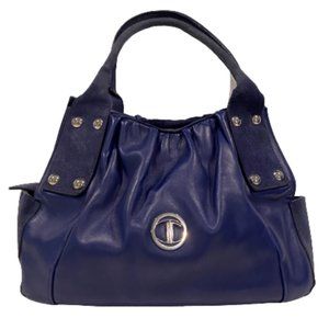 Jennifer Tattanelli Blue Leather Shoulder Bag